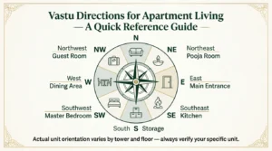 Vastu compliant apartment directions guide — kitchen master bedroom pooja room placement