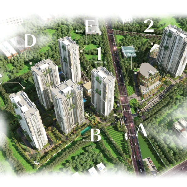 Myhna Vistara aerial drone view 3 BHK apartments Gunjur CDP Road Bangalore